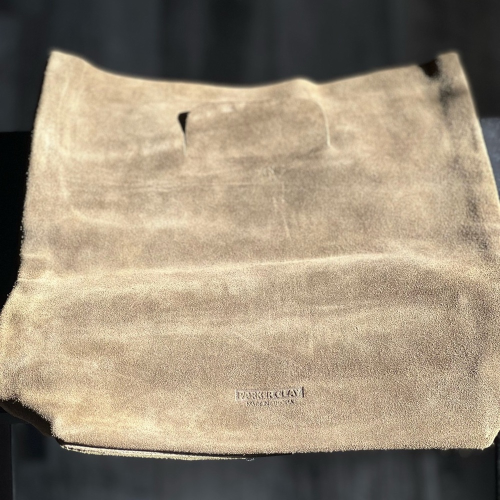 Parker Clay Clutch Bag in Olive Suede